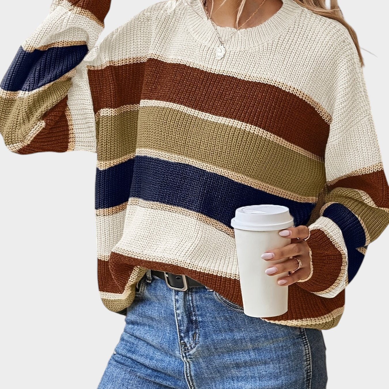 Hazel | Cosy Striped Autumn Sweater