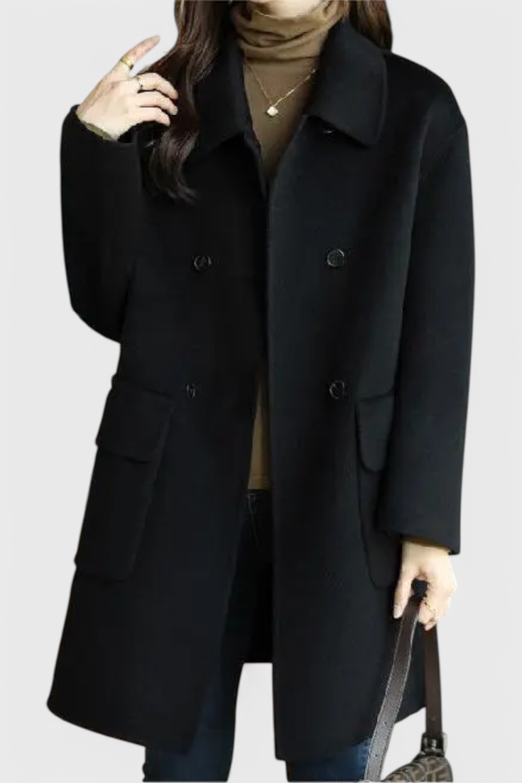 Aveline™ | Classic Double-Breasted Wool Coat — Final Edit