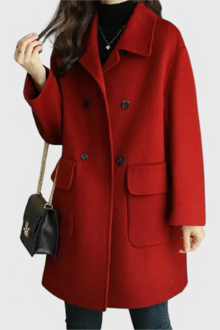 Aveline™ | Classic Double-Breasted Wool Coat — Final Edit
