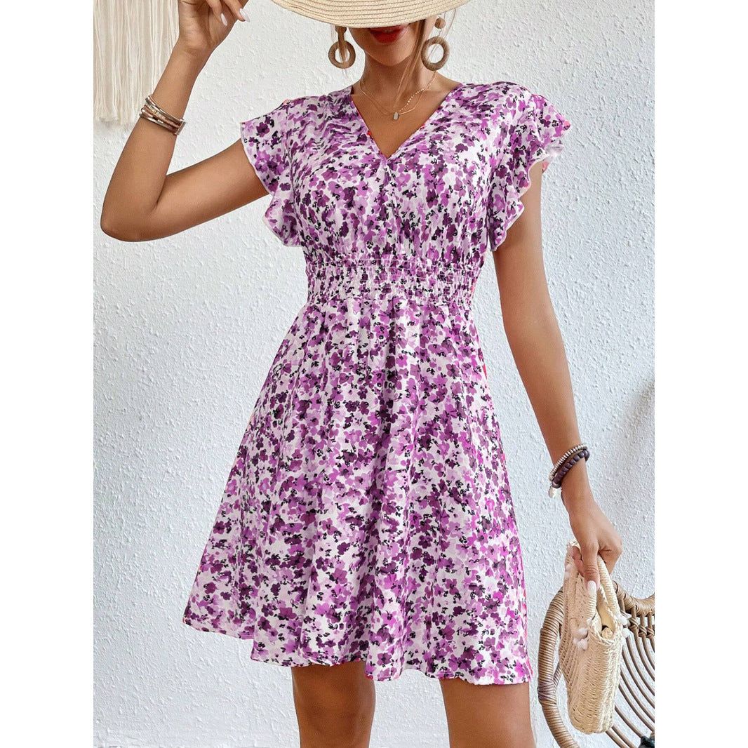 Women's Printed Flounced Dress