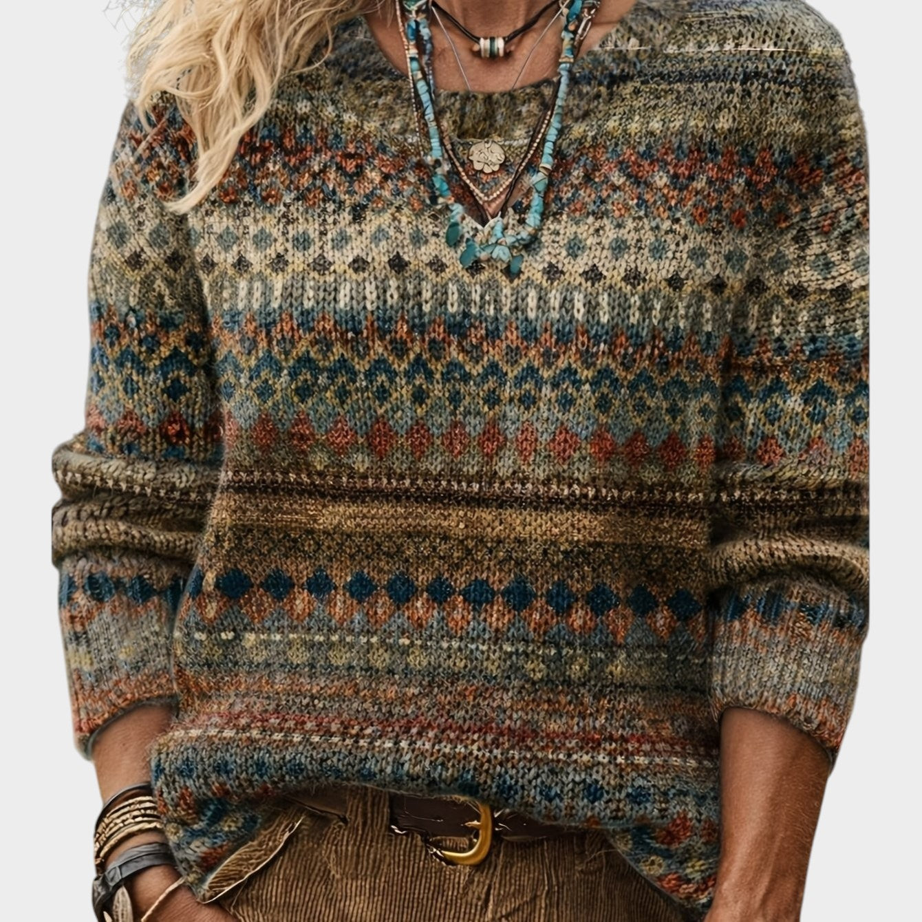 Ivy | All-Over Print Crew Neck Sweater