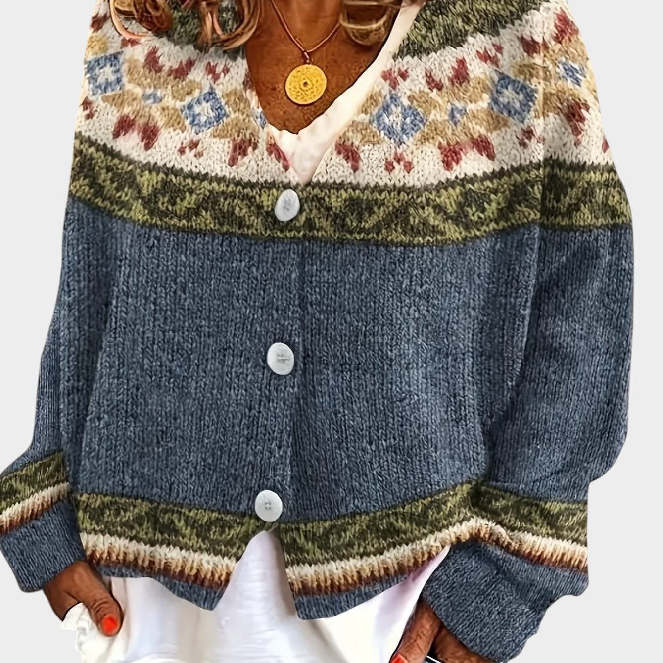 Poppy | Colourblock Button Cardigan
