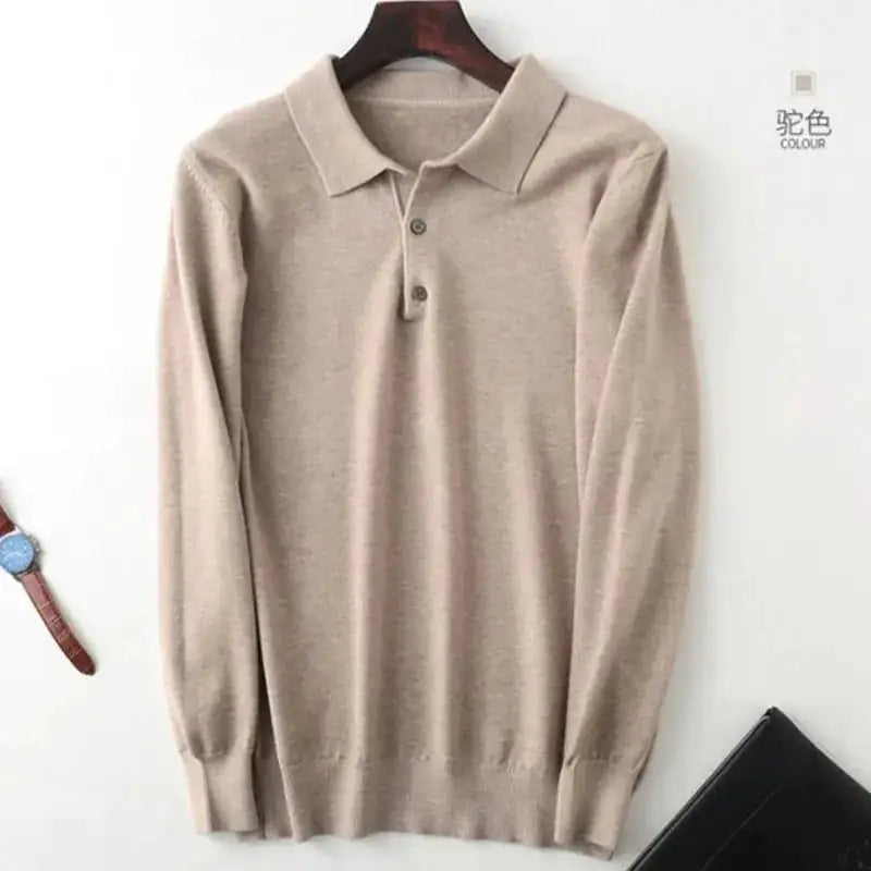 Suéter tipo polo de lujo para hombre