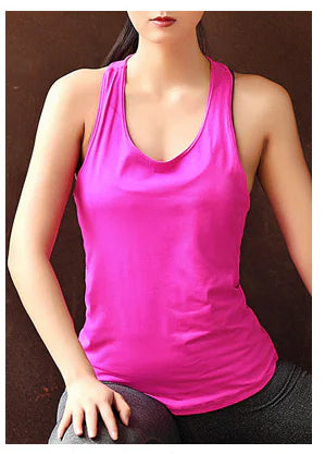 Camisetas de yoga informales sin mangas para mujer