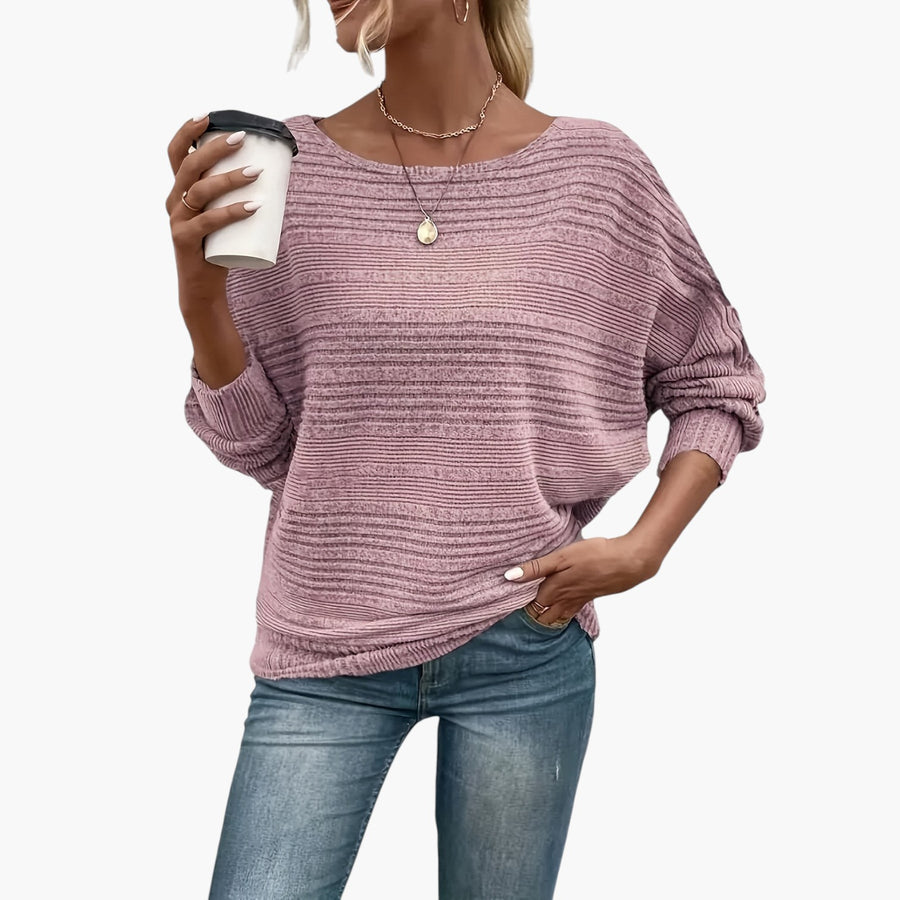 My Store 4 Daisy roze shirt met ronde hals en lange mouwen in een zachte, geribbelde stof voor een casual look.