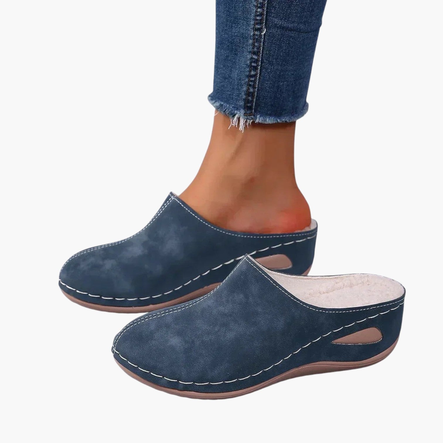My Store 4 Rosie orthopedische slippers in blauw met zachte voering en ondersteunend voetbed voor dagelijks comfort