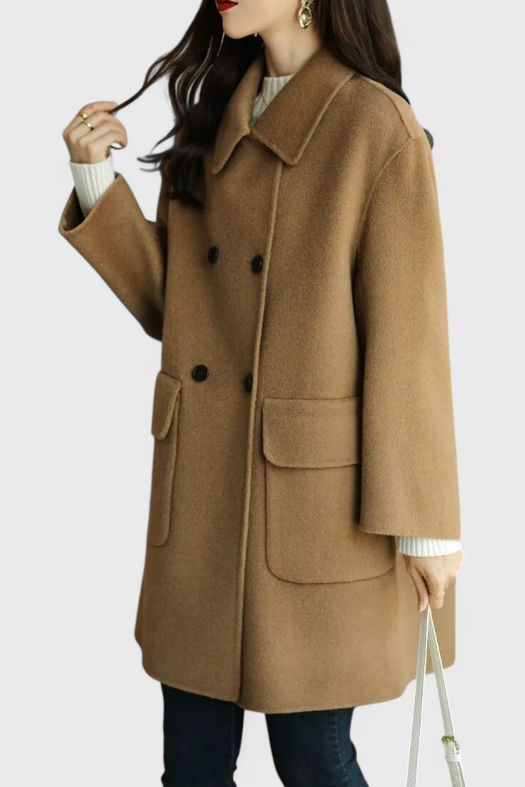 Aveline™ | Classic Double-Breasted Wool Coat — Final Edit