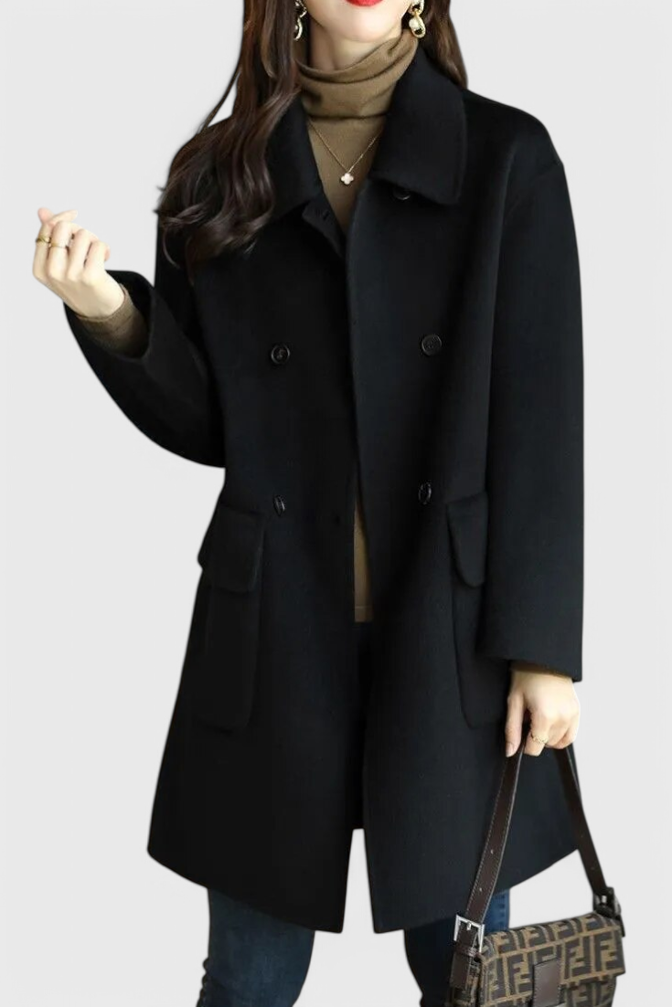 Aveline™ | Classic Double-Breasted Wool Coat — Final Edit