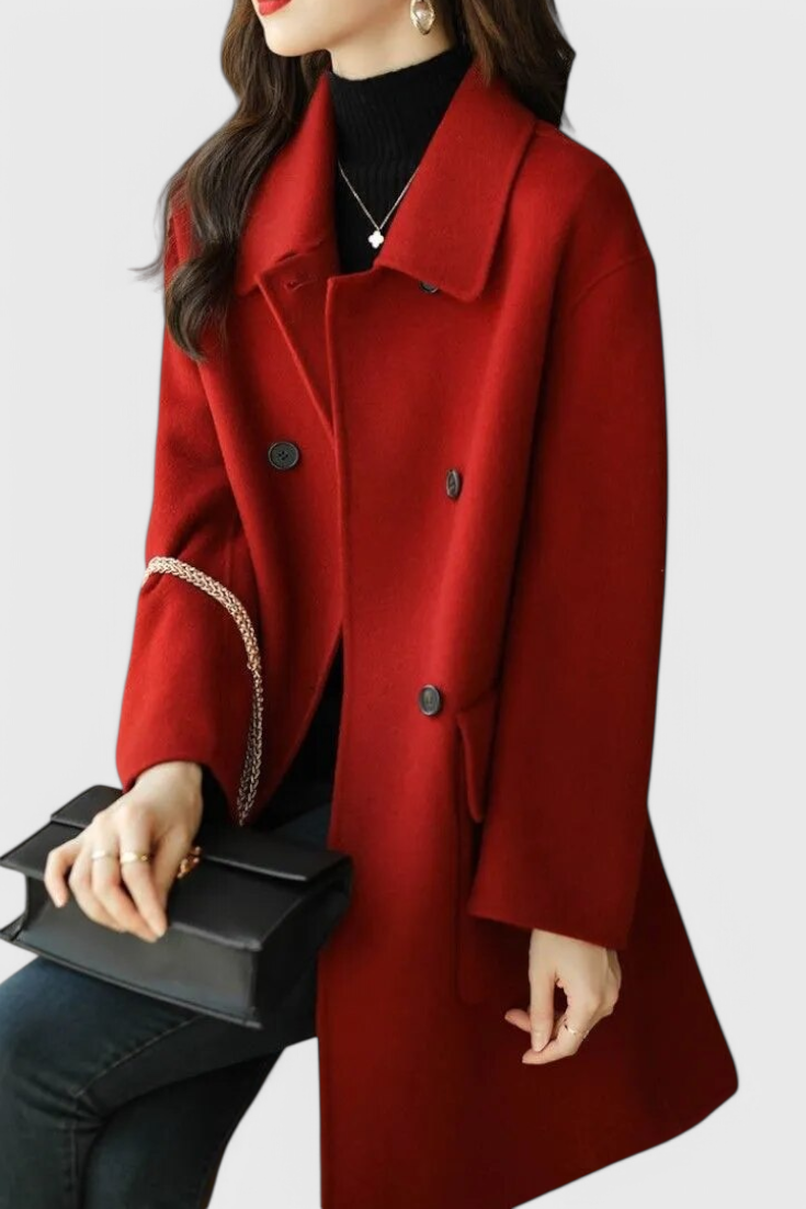 Aveline™ | Classic Double-Breasted Wool Coat — Final Edit
