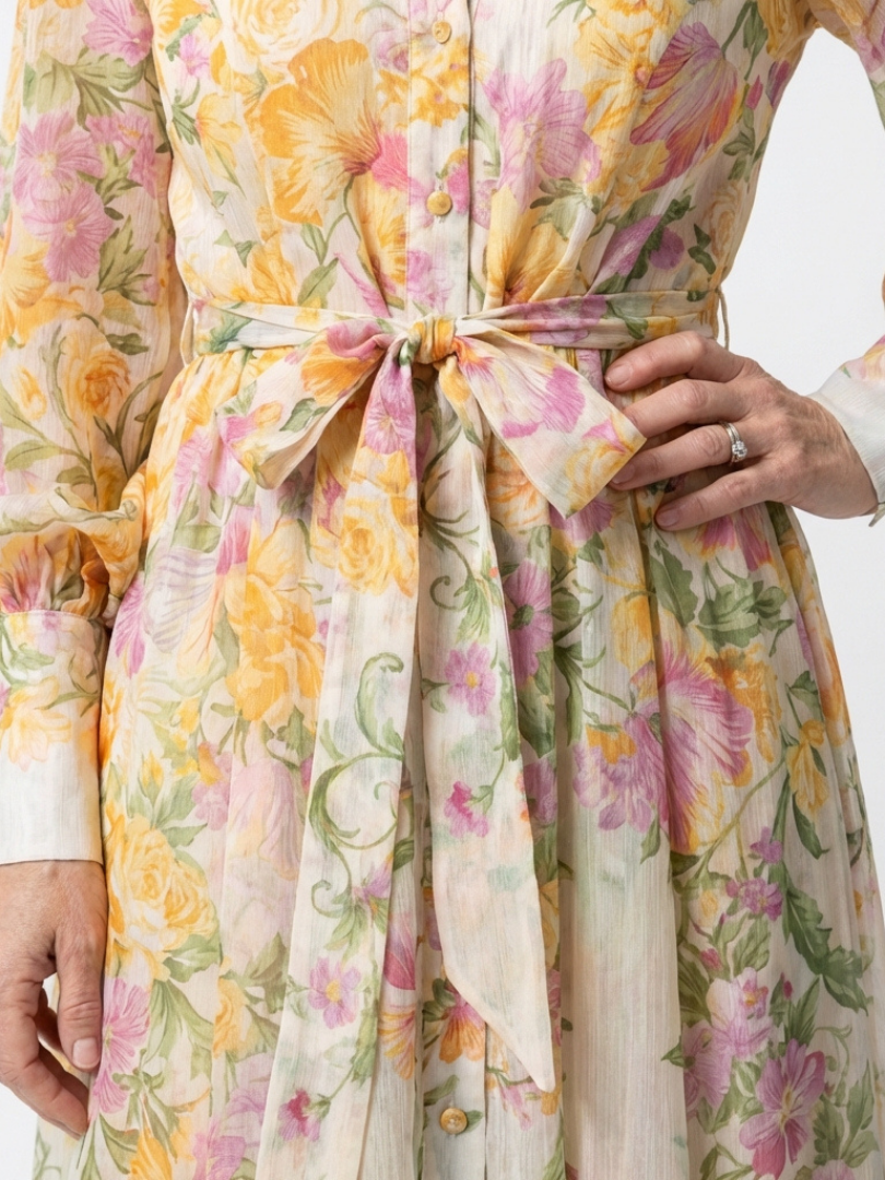 Cressida - Floral Sheer Long Sleeve Maxi Dress